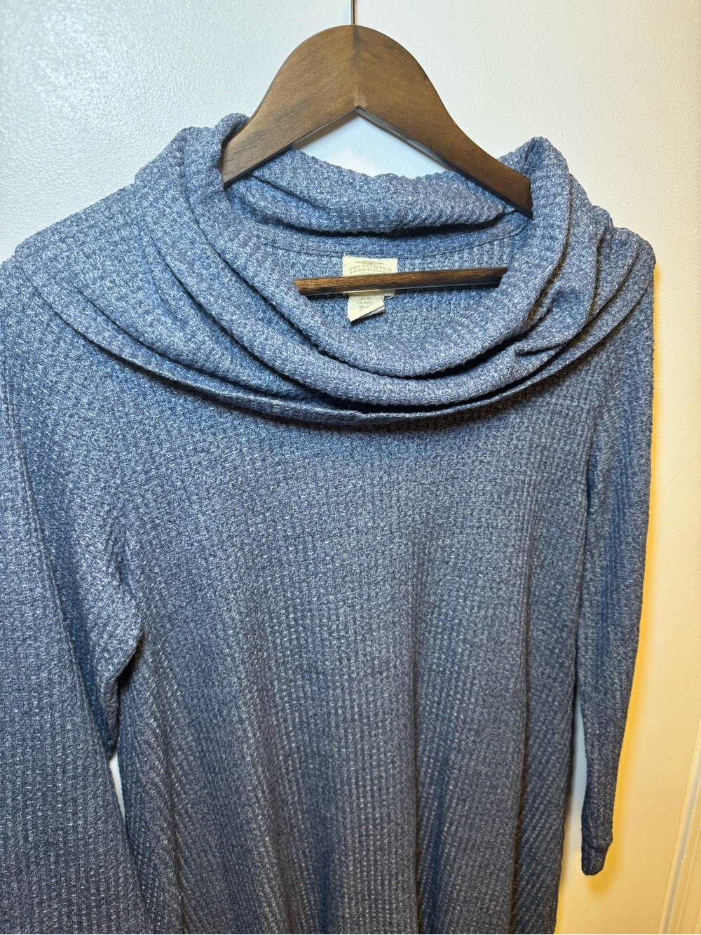 Women's Blue Cowl Neck Tunic Sweater Size Medium - Picture 2 of 10
